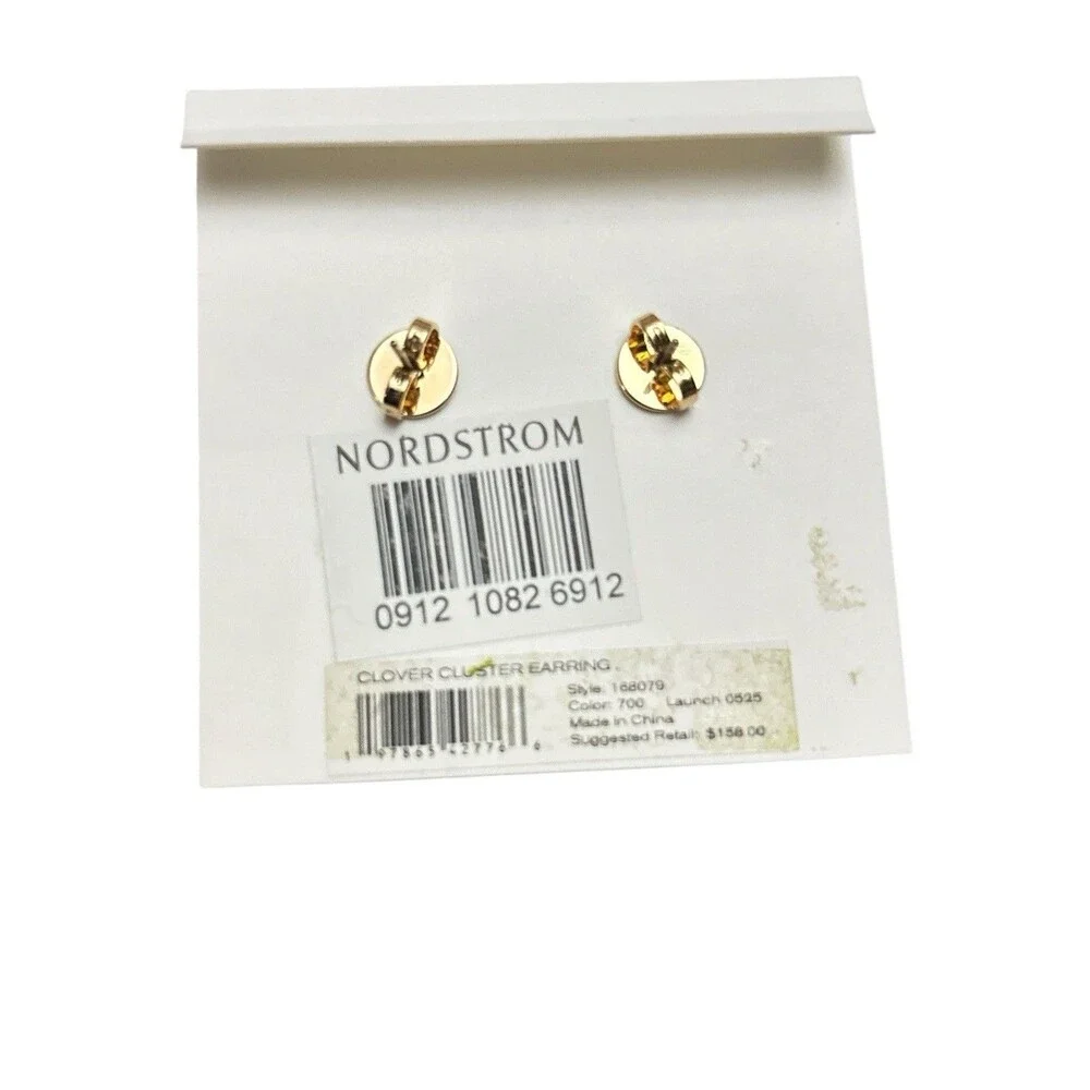 Tory Burch Clover Cluster Chandelier Mother of Pearl Earrings New Authentic